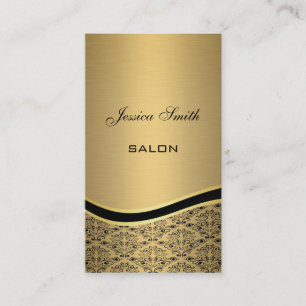 Tarjeta De Visita Glamoroso y elegante profesional damasco dorado