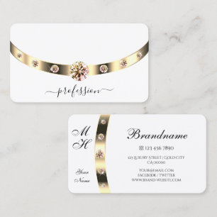 Tarjeta De Visita Glamorosos Diamantes de imitación de oro y sumider
