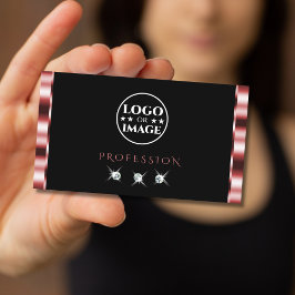 Tarjeta De Visita Glamorosos diamantes negros resplandecientes con l