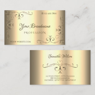 Tarjeta De Visita Glamorosos Ornamentos Ornados Esquinas Elegantes