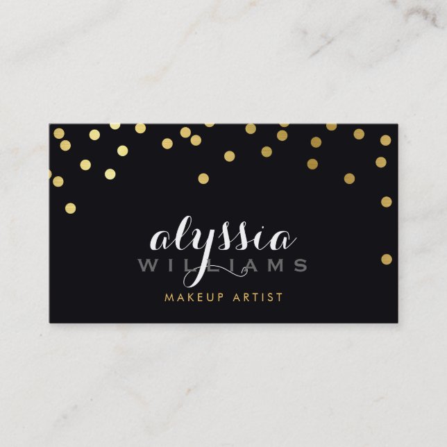 Tarjeta De Visita GLAMOROUS confetti brillante Relieve metalizado de (Anverso)