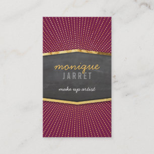 Tarjeta De Visita GLAMOROUS oro Relieve metalizado arte deco sunburs