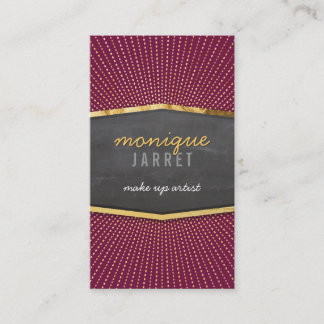 Tarjeta De Visita GLAMOROUS oro Relieve metalizado arte deco sunburs