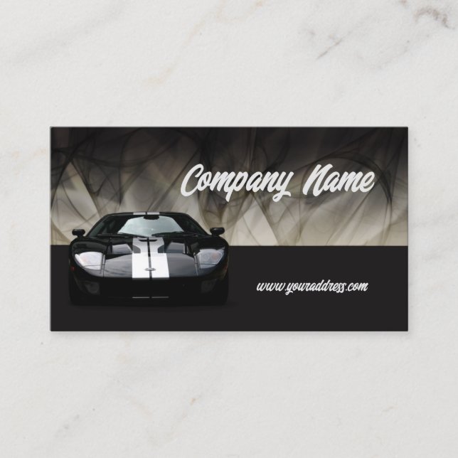 Tarjeta De Visita Glamour Black Sports Car Business Card (Anverso)