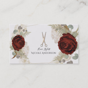 Tarjeta De Visita Glamour Boho Vintage Floral Botánico Estilista de
