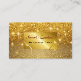Tarjeta De Visita Glamour de moda Chef Personal Purpurina de Oro