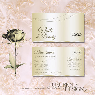 Tarjeta De Visita Glamour de oro de lujo con logotipo profesional