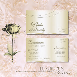 Tarjeta De Visita Glamour de oro de lujo con Monograma Profesional