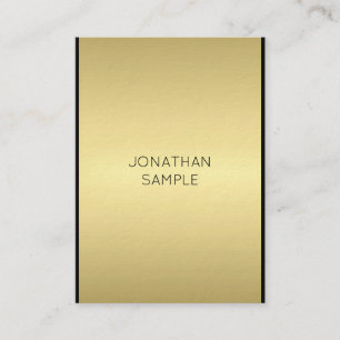Tarjeta De Visita Glamour Elegante Moderno Artístico Negro Oro Elite