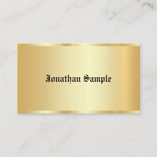 Tarjeta De Visita Glamour Glamour Faux Gold Template Old Text (Anverso)