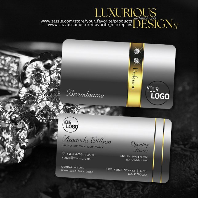 Tarjeta De Visita Glamour glamour glamour lujoso plateado (Subido por el creador)