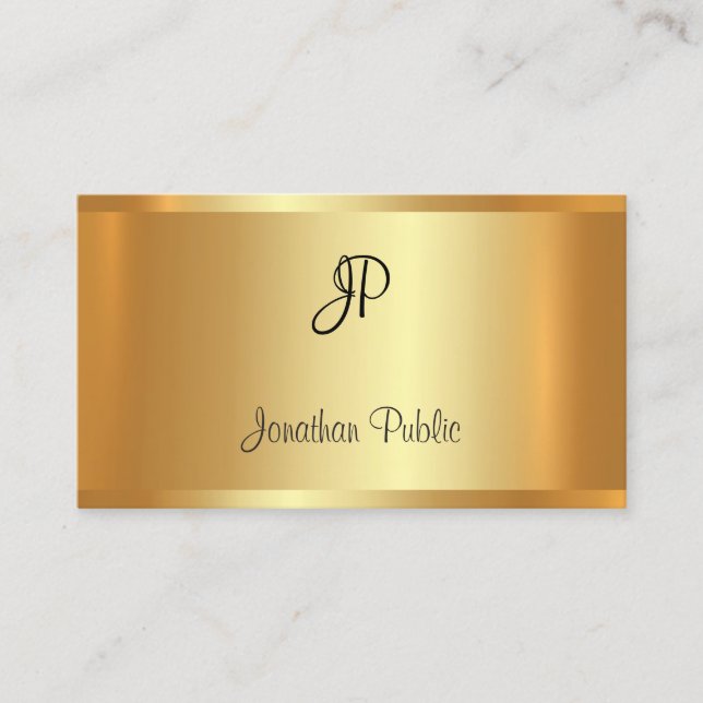Tarjeta De Visita Glamour Gold Lujo profesional moderno (Anverso)
