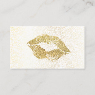Tarjeta De Visita Glamour Gold Purpurina Kiss   Textura de oro