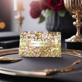 Tarjeta De Visita Glamour Gold Purpurina & Luxury