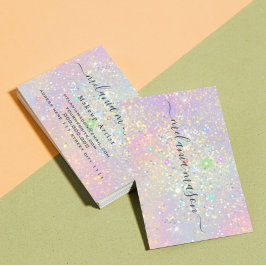 Tarjeta De Visita Glamour holográfico destellos elegantes Belleza