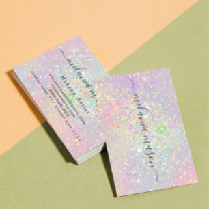 Tarjeta De Visita Glamour holográfico destellos elegantes Belleza