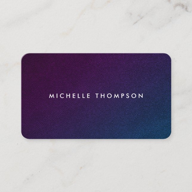 Tarjeta De Visita Glamour | Lux de cuero púrpura (Anverso)