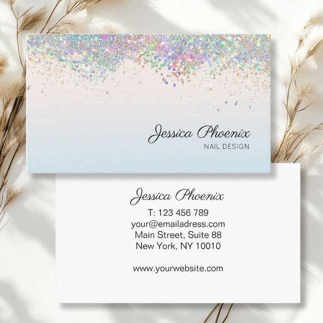 Tarjeta De Visita Glamour moderador Glitzer hunkt Visitenkarte (Modern glitter salon business card.)