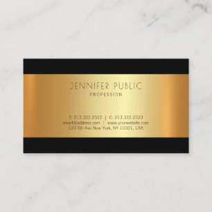 Tarjeta De Visita Glamour Moderno Dorado Fashionable y Tendente