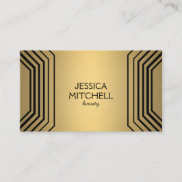 Tarjeta De Visita Glamour moderno en belleza de oro, maquillaje, bou