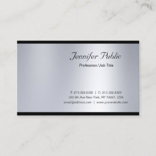 Tarjeta De Visita Glamour moderno guión plata lujo moda