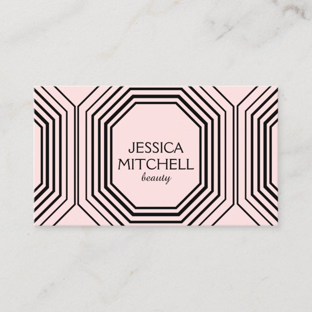 Tarjeta De Visita Glamour moderno II Belleza, maquillaje, boutique d (Anverso)