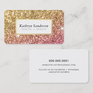 Tarjeta De Visita Glamour purpurina lujoso dorado GLitzy