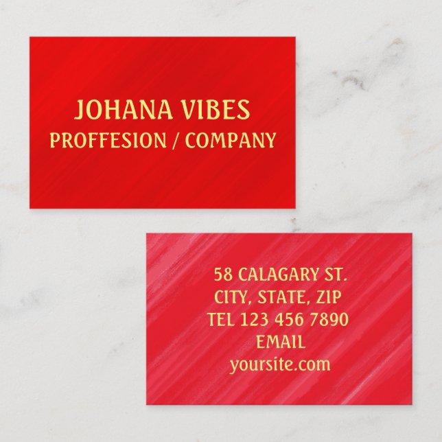Tarjeta De Visita Glamour Rojo Moderno (Anverso / Reverso)