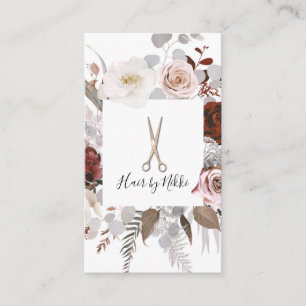 Tarjeta De Visita Glamour Rústico Vintage Floral Botánico Estilista 