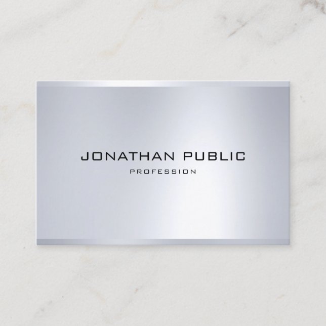 Tarjeta De Visita Glamour Silver Look Moderno Profesional Template (Anverso)