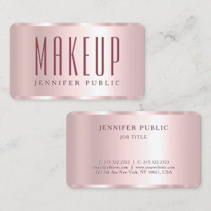 Tarjeta De Visita Glamour Template Rosa Gold Luxurious Makeup