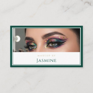 Tarjeta De Visita Glamuroso Artista de Maquillaje de Ojos con Brillo