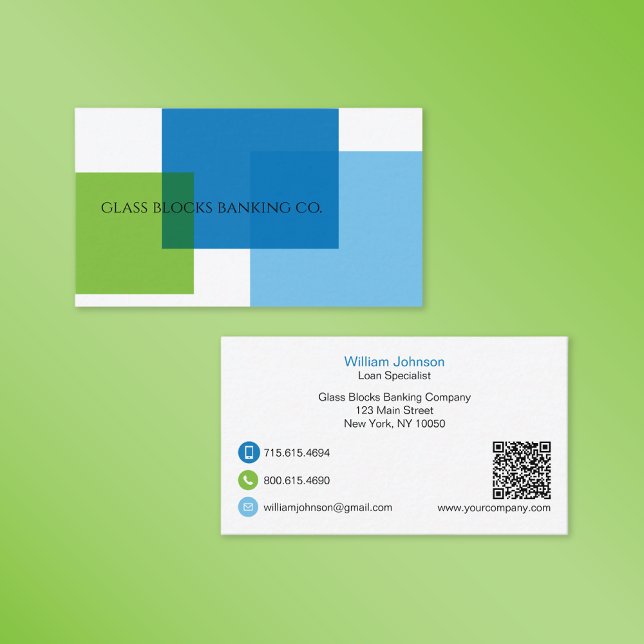 Tarjeta De Visita Glass Blocks Banking Company (Subido por el creador)