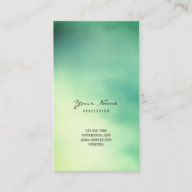 Tarjeta De Visita Glass de Ombre Tropical Verde Amarillo Verde Mint  (Anverso)