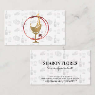 Tarjeta De Visita Glass dorado   Wine Stain