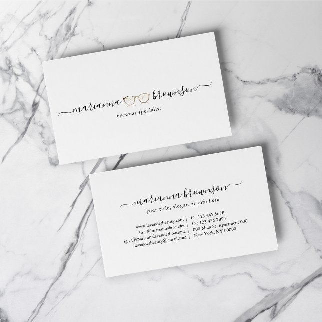 Tarjeta De Visita Glass Gold Eye wear (Gold Eye wear Glasses Business Card)