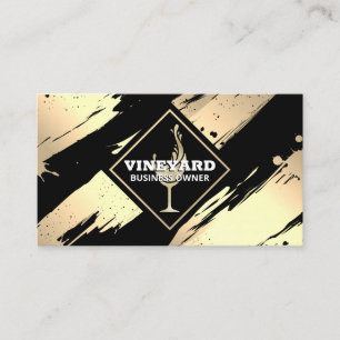 Tarjeta De Visita Glass Golden Wine   Cepillado de oro