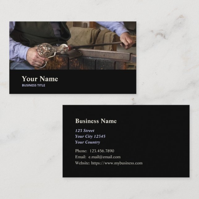 Tarjeta De Visita Glassmaker Glassmith (Anverso / Reverso)
