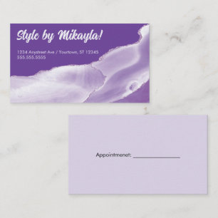 Tarjeta De Visita Glicina y Lavanda Belleza Estilo Uñas Pelo