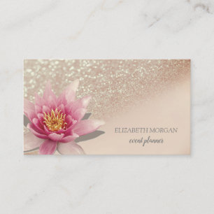 Tarjeta De Visita Glitter Bokeh Acuarela Loto Profesional Moderno