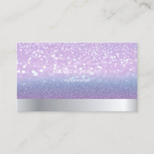 Tarjeta De Visita Glitter Bokeh Ombre Profesional Moderno y Elegante