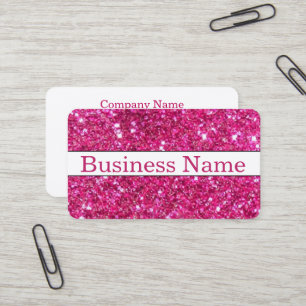 Tarjeta De Visita Glitter Rosa Moderno Personalizado