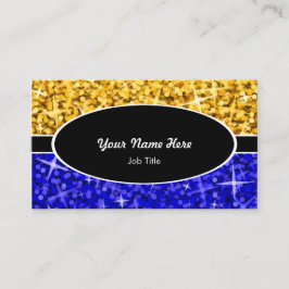 Tarjeta De Visita Glitz Mix "Gold" Dark Blue Ovalado negocio
