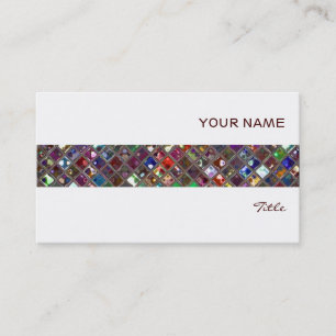 Tarjeta De Visita Glitz Tiles banda de baldosa multicolor blanca