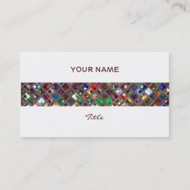 Tarjeta De Visita Glitz Tiles banda de impresión multicolor espalda 