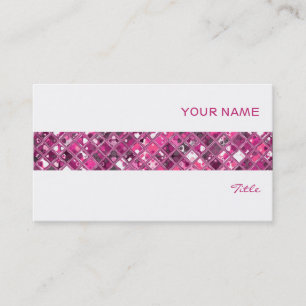 Tarjeta De Visita Glitz Tiles Hot Pink 1 tira de azulejos blanco