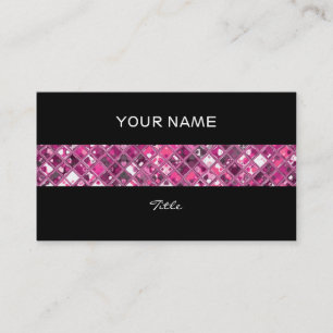 Tarjeta De Visita Glitz Tiles Hot Pink 1 tira de impresión espalda n