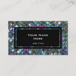 Tarjeta De Visita Glitz Tiles multicolor 2 rectángulo negro