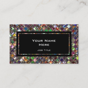 Tarjeta De Visita Glitz Tiles Rectángulo negro multicolor