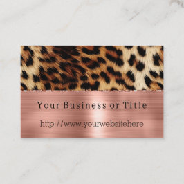 Tarjeta De Visita Glitzy Rosa Cream Brown Leopardo